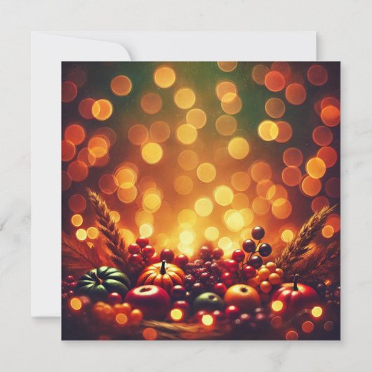 Drukbare Herfst Oogst Fruit Bokeh Scrapbook Kaart (Achterkant)