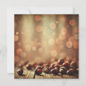 Drukbare Herfst Rustic Wood & Acorn Bokeh Scrapboo Kaart (Voorkant)