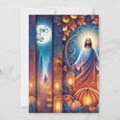 Drukbare Levendige Christelijke Halloween Jesus Kaart (Voorkant)