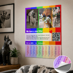 drukbare puppy's te koop sjabloon poster