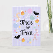 Drukbare Trick or treat Halloween Schattigee kinde Kaart (Voorkant)