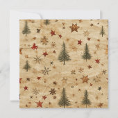 Drukbare Vintage Christmas Pine op perkament Kaart (Voorkant)