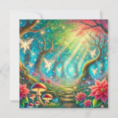 Drukbare Whimsical Forest & Poinsettia Scrapbook Kaart (Achterkant)