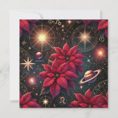 Drukbare Witchy Celestial Poinsettia Scrapbook Kaart (Voorkant)