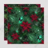 Drukbare Witchy Magic Forest Poinsettia Scrapbook Kaart (Voorkant / Achterkant)