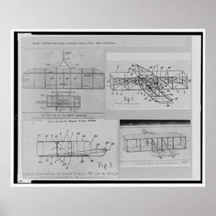 DRUKBROEDERS AIRPLANE PATENT DRAADLOOS POSTER