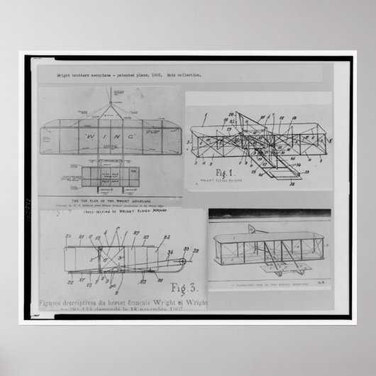 DRUKBROEDERS AIRPLANE PATENT DRAADLOOS POSTER (Voorkant)