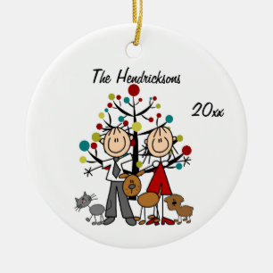 Drukdoos, twee honden, kattenOrnament Keramisch Ornament