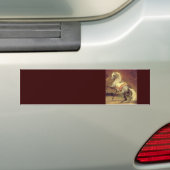 DRUKDROOG HORSE, bruin Bumpersticker (Op auto)
