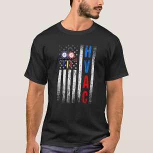 Drukdruk VS HVAC Tech American Flag HVAC T-shirt