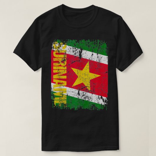 , drukgevoelige SURINAME Vlag T-shirt (Design voorkant)