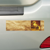 DRUKHOORSE, bruine goudgeel Bumpersticker (Op auto)