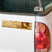 DRUKHOORSE, bruine goudgeel Bumpersticker (Op Truck)