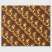 DRUKHOORZUUR, Goudgeel, bruin Cadeaupapier (Vlak)