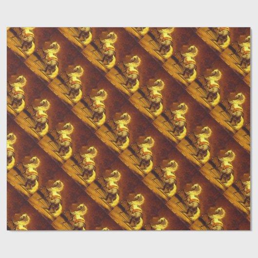 DRUKHOORZUUR, Goudgeel, bruin Cadeaupapier (Vlak)