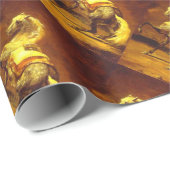 DRUKHOORZUUR, Goudgeel, bruin Cadeaupapier (Rol Hoek)