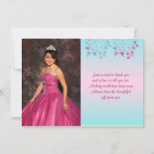 DRUKJE Roze, Aqua Floral FOTO Hartelijk dank Bedankkaart (Achterkant)