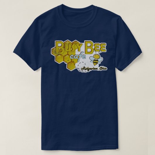 Drukke Bee Cafe uit The Zone verdrietig en vervaag T-shirt (Design voorkant)