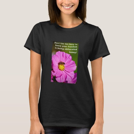Drukke Bee (donker) T-shirt (Voorkant)