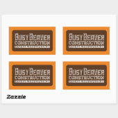 Drukke Beverconstructie Wit Gfx Bruin Sinaasappel Rechthoekige Sticker (Vel)