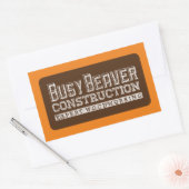 Drukke Beverconstructie Wit Gfx Bruin Sinaasappel Rechthoekige Sticker (Envelop)