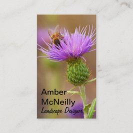 Drukke bij op Paarse distelfoto Visitekaartje