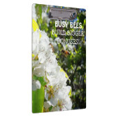 Drukke bijen bouwen grotere bonussen witte bloemen klembord (Rechts)