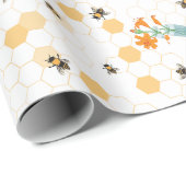 Drukke Bijen en Daglelies Inpakpapier (Rol Hoek)