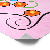 Drukke bijen gekleed grillig honing bijen roze kun poster (Hoek)