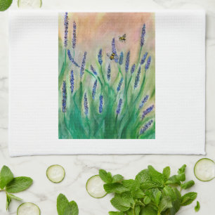Drukke Bijen op Salvia Theedoek