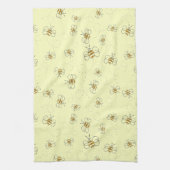 Drukke bijen vliegpad patroon geel theedoek (Verticaal)