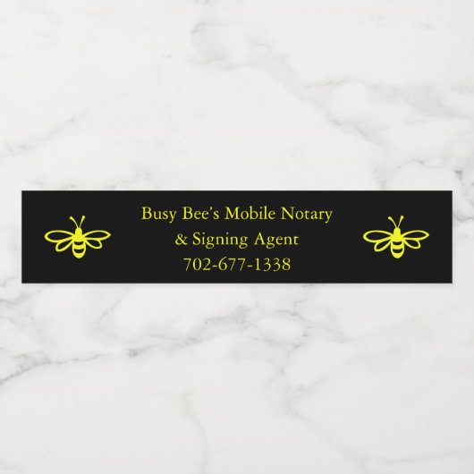 Drukke bijen's mobiele notaris waterfles etiket (Enkel label)