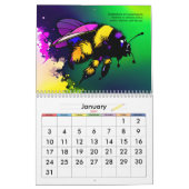 Drukke bijentabelkalender kalender (Jan 2027)