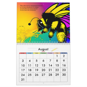 Drukke bijentabelkalender kalender