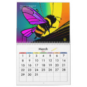 Drukke bijentabelkalender kalender (Mar 2026)