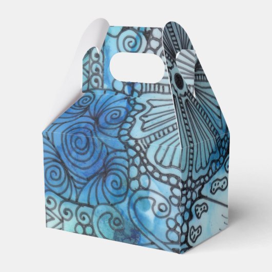 Drukke blauwe gunst box bedankdoosjes (Achterkant)