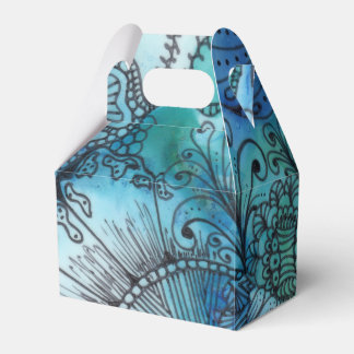 Drukke blauwe gunst box bedankdoosjes