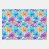 Drukke Bloemen Tie Dye patroon set 3 Inpakpapier Vel (Voorkant 3)