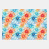 Drukke Bloemen Tie Dye patroon set 3 Inpakpapier Vel (Voorkant 2)