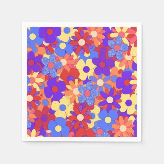 Drukke Boeketservetten Servet (Voorkant)