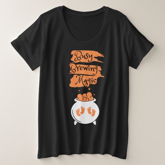 Drukke Brouwerij Magie - Tweeling Mom-to-Be Hallow Grote Maat T-shirt (Design voorkant)