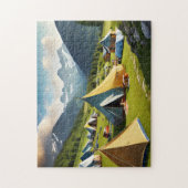 Drukke camping Easy Brain Art Puzzel Foto Puzzels (Verticaal)