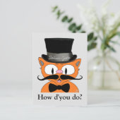  drukke Cartoon Mustache Cat Friendship Briefkaart (Staand voorkant)