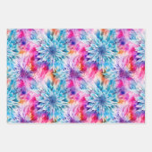 Drukke Floral Tie Dye patroon set 4 Inpakpapier Vel (Voorkant 3)