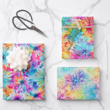 Drukke Floral Tie Dye patroon set 5