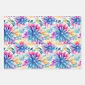Drukke Floral Tie Dye patroon set 6 Inpakpapier Vel (Voorkant 3)