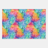 Drukke Floral Tie Dye patroon set 6 Inpakpapier Vel (Voorkant)