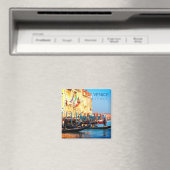 Drukke gondel station in Venetië, Italië Magneet (Insitu (Vaatwasser))