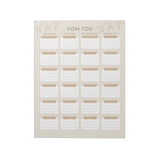 Drukke Joodse Mam's Tom Tov Maaltijdplanner Notitieblok (Linkerzijde)