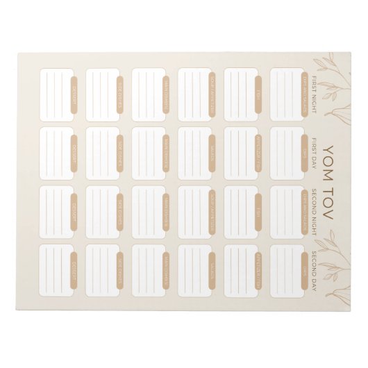 Drukke Joodse Mam's Tom Tov Maaltijdplanner Notitieblok (Voorkant)